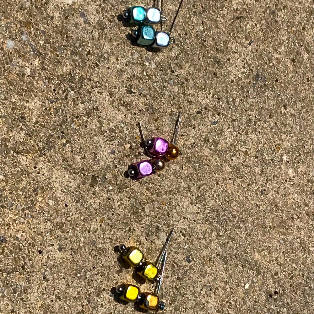 3-Pack Handcrafted Stud Earrings